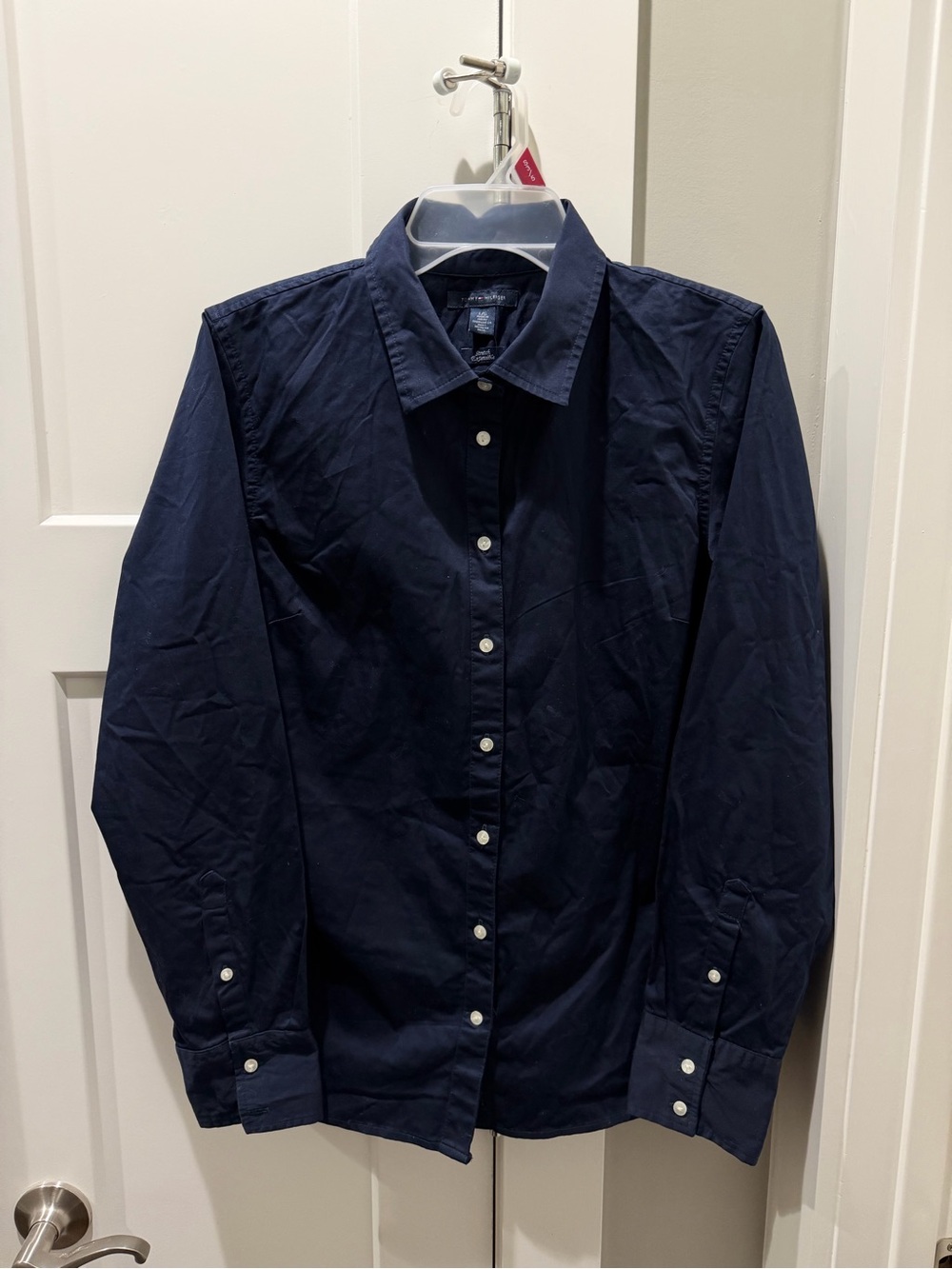 NWT Tommy Hilfiger Navy Blue Long Sleeve Button Up Shirt